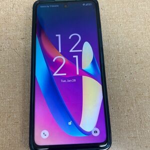 Purple and Blue Modern Smartphone with Large Display and Minimal Bezels